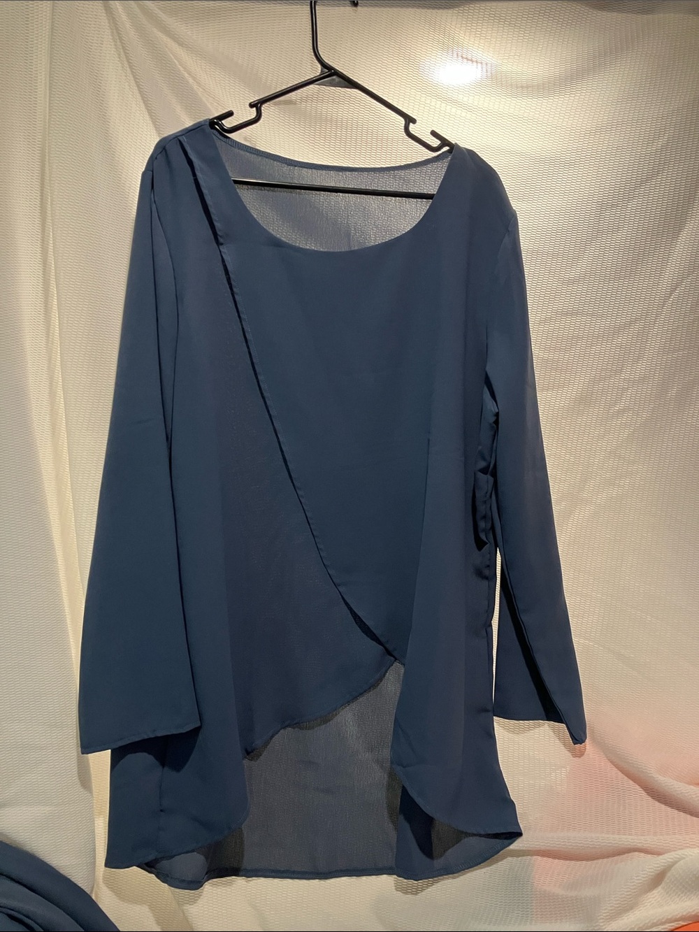 Flowing Layered Chiffon Trousers Set - Dusty Blue - Picture 2 of 16